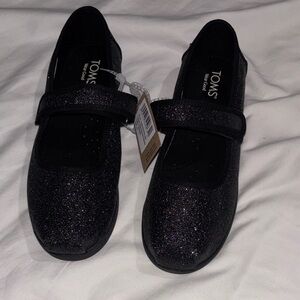 TOMS Women's Sparkling Black Flats